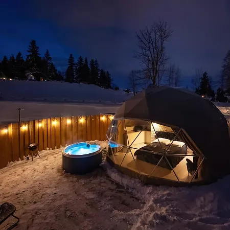 אוהל מפואר Diamond Glamp & Jacuzzi - - Widok Na Gory